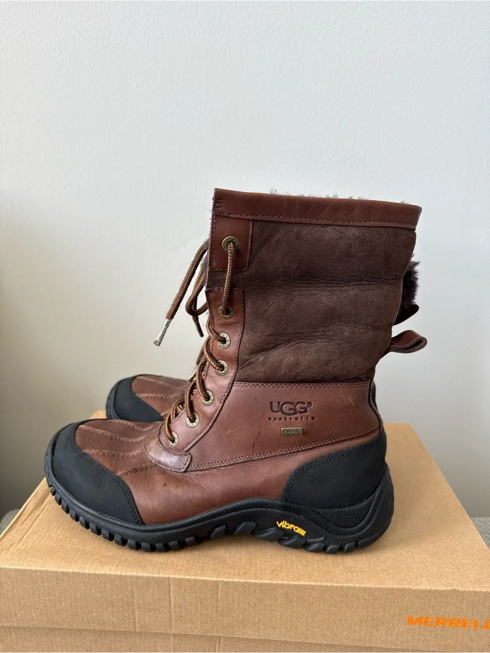 UGG Weatherproof Leather Lace-Up Shearling Adirondack Boots